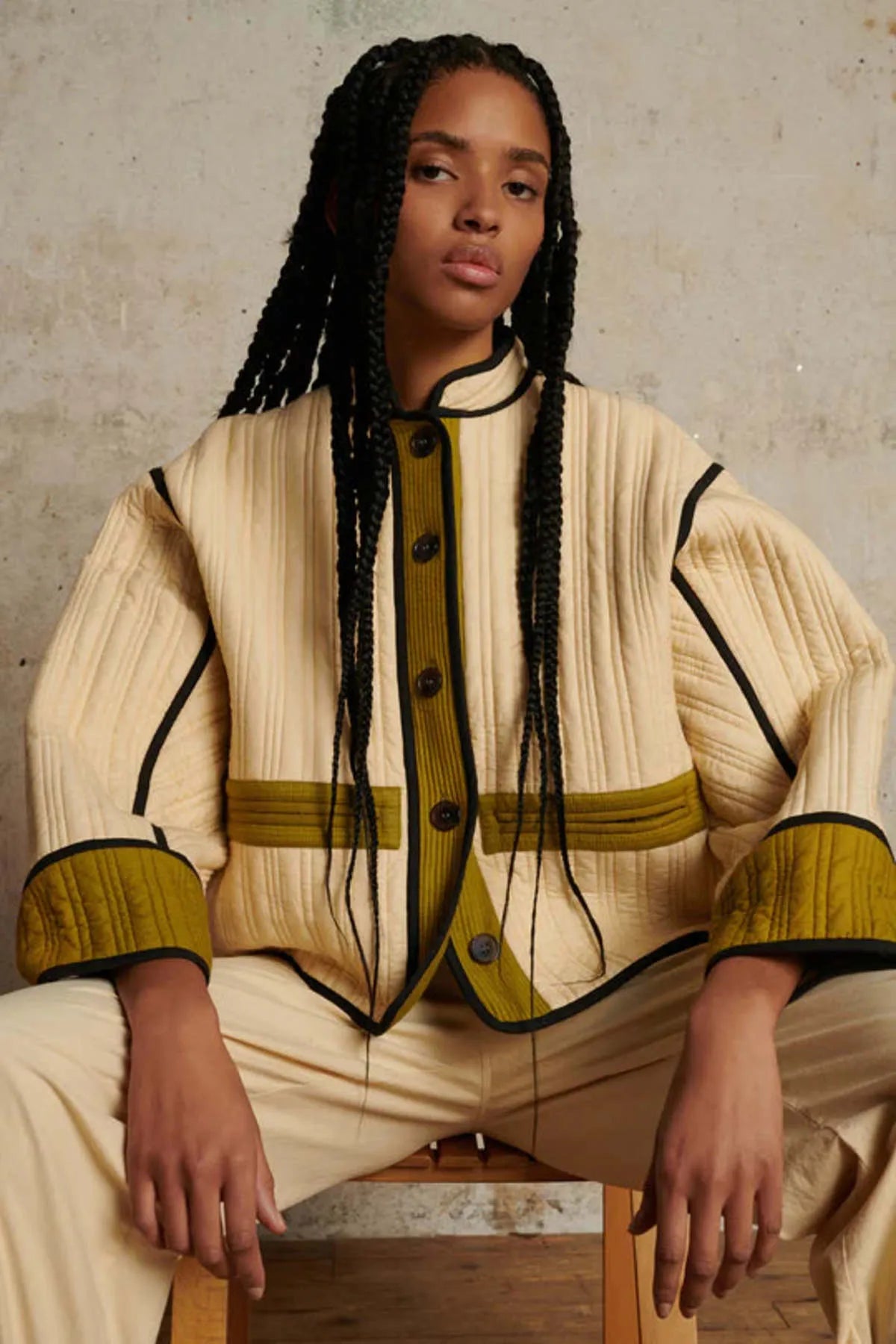 Ecru Quilted Patchouli Jacket