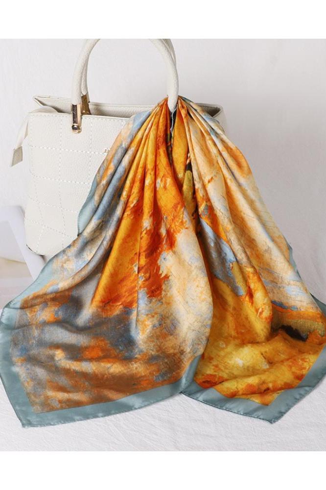Multi - Sharon Landscape Print Headscarf-Sunfere