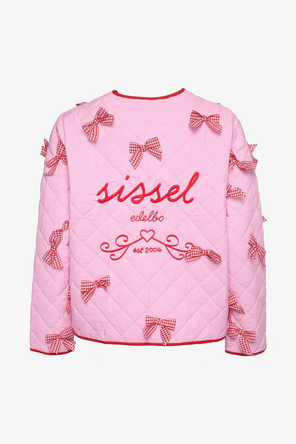 Casual Daily Solid Color Pocket Bow Decor O Neck Outerwear