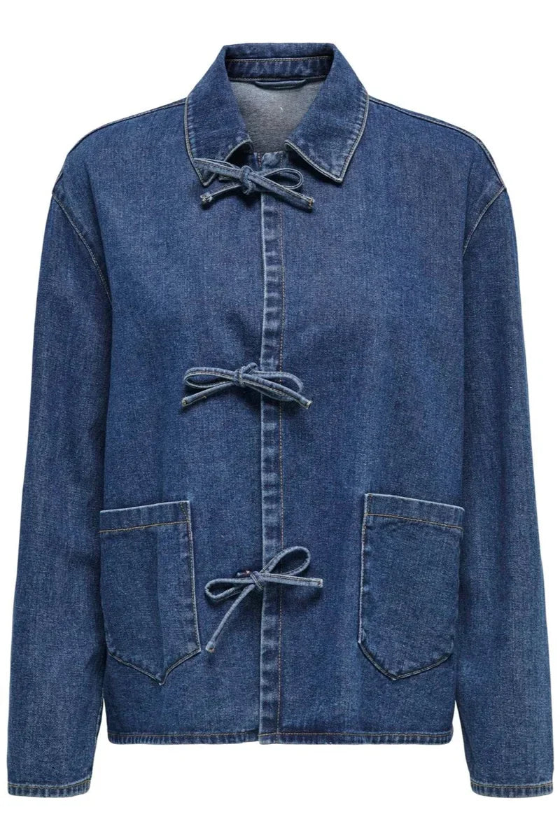 Tie Dark Blue Denim Jacket