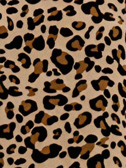 Leopard - Women's lightweight leopard print mini dress featuring a V-neckline with front ties, flared half sleeves, and a tiered skirt.