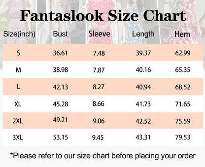 Fantaslook Summer Dresses for Women Casual Short Sleeve Pleated Dress Flowy Floral Dress with Pockets Flare Midi Sundress