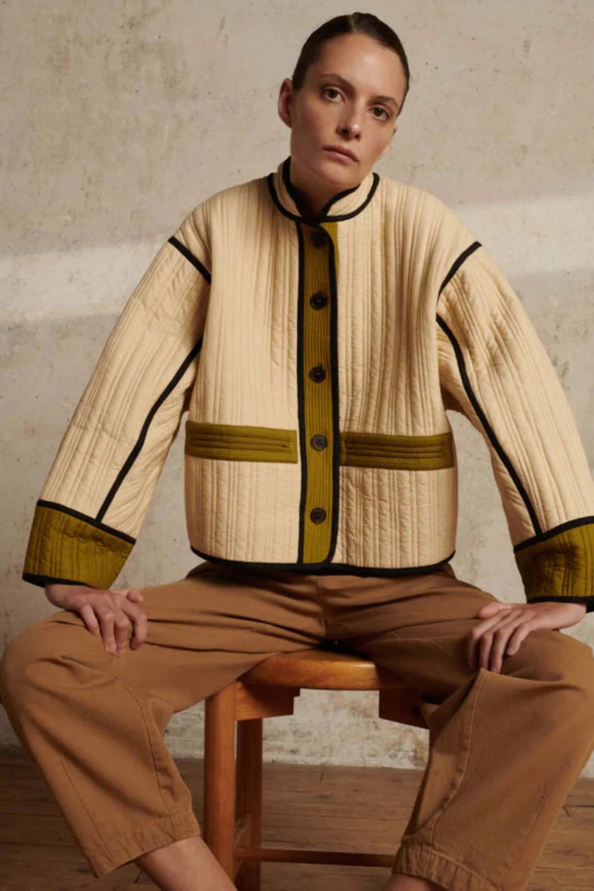 Ecru Quilted Patchouli Jacket