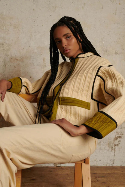 Ecru Quilted Patchouli Jacket