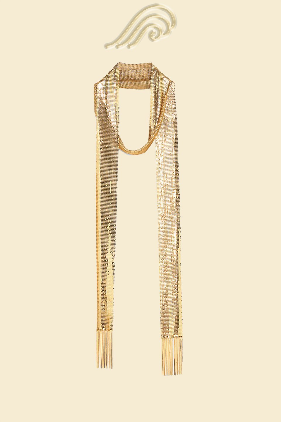 Silver - Metallic Tassel Skinny Scarf-Sunfere