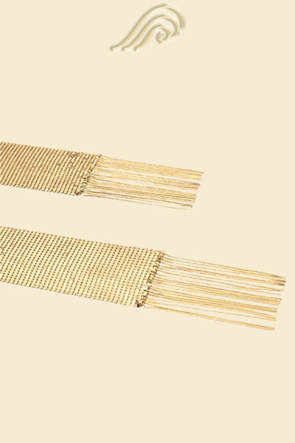 Silver - Metallic Tassel Skinny Scarf-Sunfere