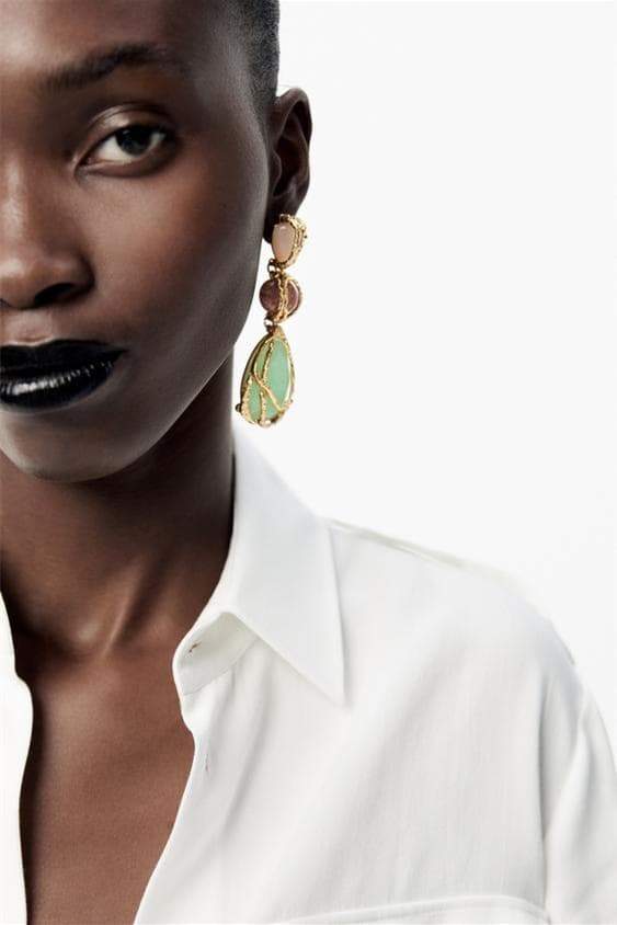 Multi - Multi Gem Dangle Earrings-Sunfere
