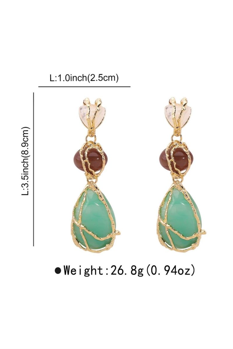 Multi - Multi Gem Dangle Earrings-Sunfere