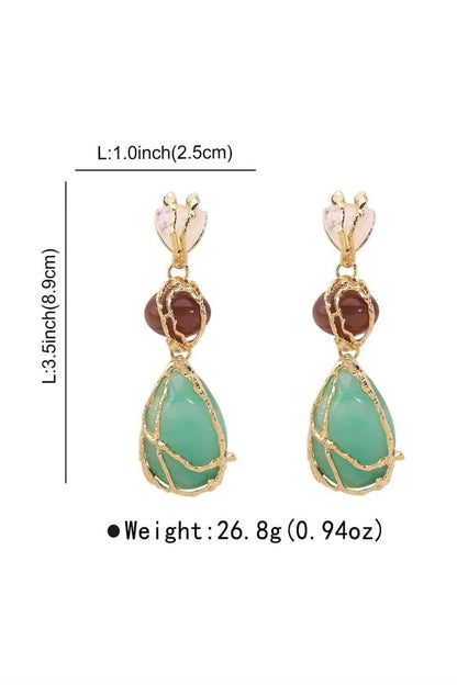 Multi - Multi Gem Dangle Earrings-Sunfere