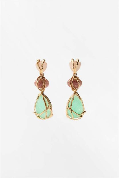 Multi - Multi Gem Dangle Earrings-Sunfere