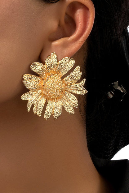 Gold - Vintage Sunflower Drop Earrings-Sunfere